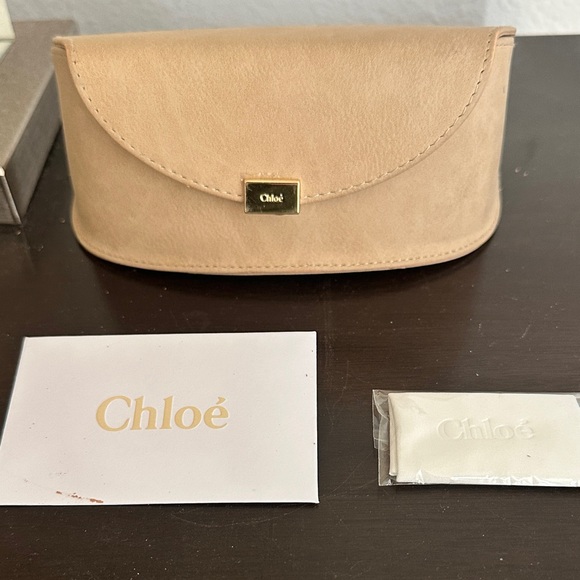 Chloe Gold Frame Sunglasses with Dark Brown Lenses